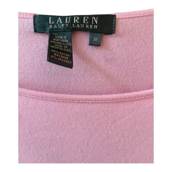 Lauren Ralph Lauren Baby Pink prep Powder pink  Basic Top Size Medium - Picture 3 of 5